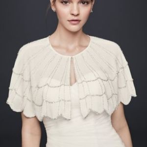 🌟David's Bridal Beaded Scalloped Capelet🌟